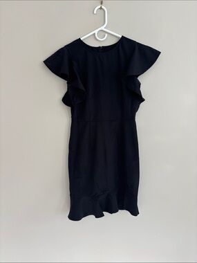 Classic Black Ruffle Sleeve Dress